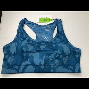 Zyia NWT Blue camo bomber bra XL